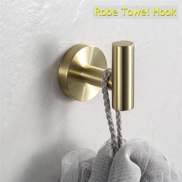Gold 16-Inch Towel Bar Bathroom Set, Wall Mount Stainless Steel Shower Accessories Set