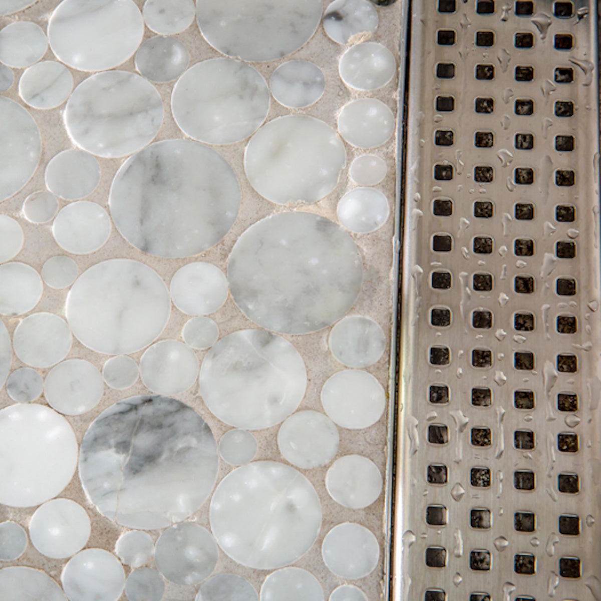 SereneDrains 24 Inch Linear Shower Drain Kit with 2 Inch Drain Flange, Hair Trap | 6 Grate Designs