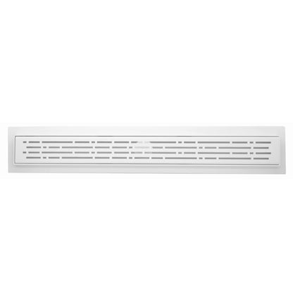 Matte White Linear Shower Drains, Stainless Steel Broken Lane Design by SereneDrains