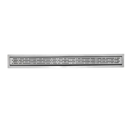 72 Inch Linear Shower Drain, Broken Lane Design, Brushed Nickel by SereneDrains