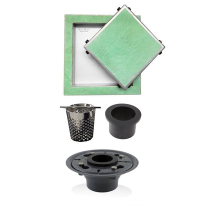6 Inch Infinity Shower Drain with Hair Trap and Drain Flange Kit