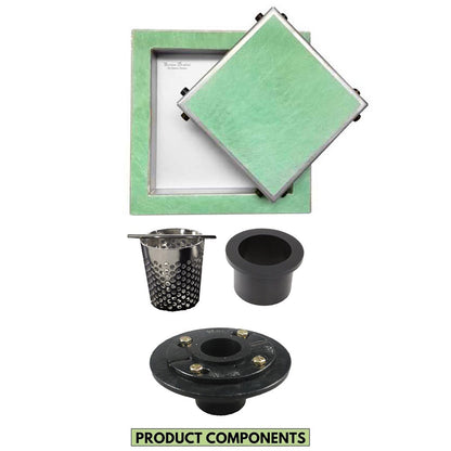 6 Inch Infinity Shower Drain with Hair Trap and Drain Flange Kit