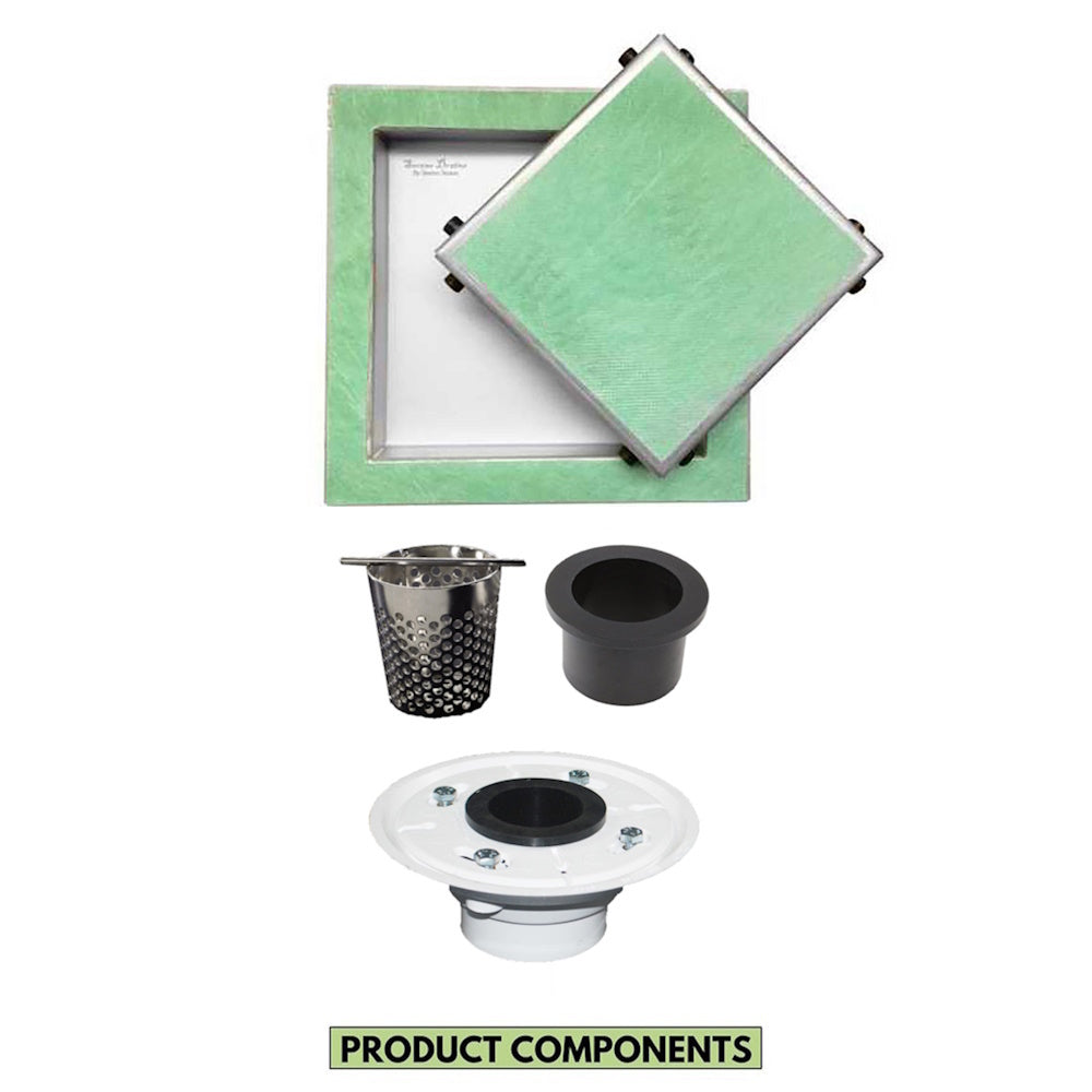 6 Inch Infinity Shower Drain with Hair Trap and Drain Flange Kit