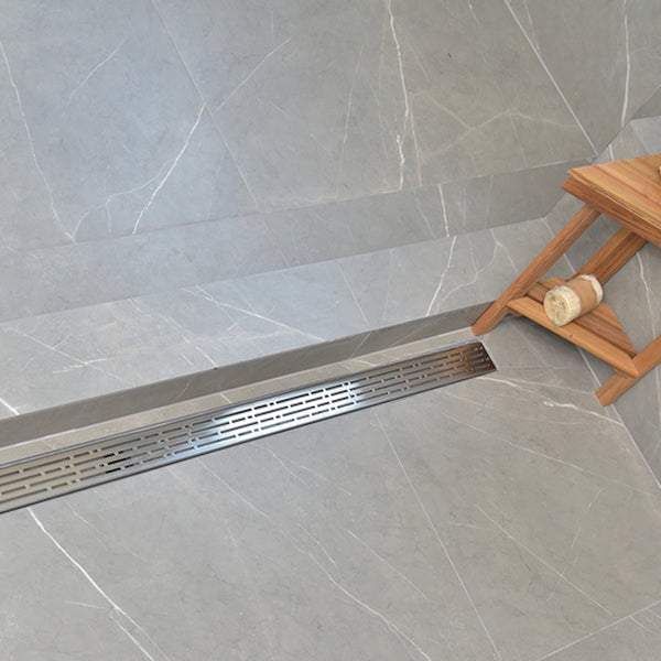 90 Inch Linear Shower Drain, Stainless Steel Brushed Nickel | SereneDrains