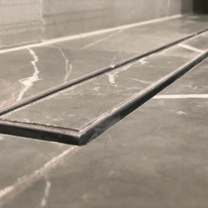 Tile Insert Linear Drain, Brushed Stainless Steel, Tile-In Linear Drain