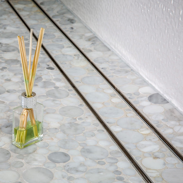 Tile Insert Linear Shower Drain, Brushed Stainless Steel, Tile-In Modern Linear Drain