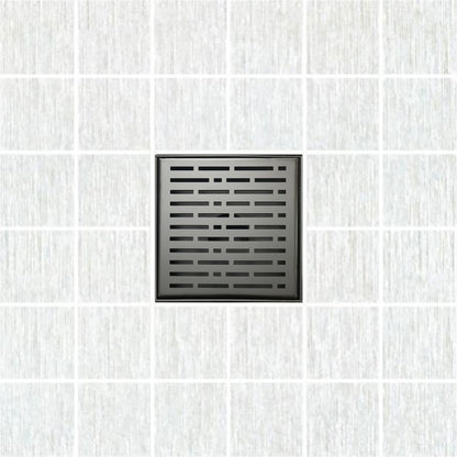 SereneDrains 6 Inch Matte Black Square Shower Drain Cover