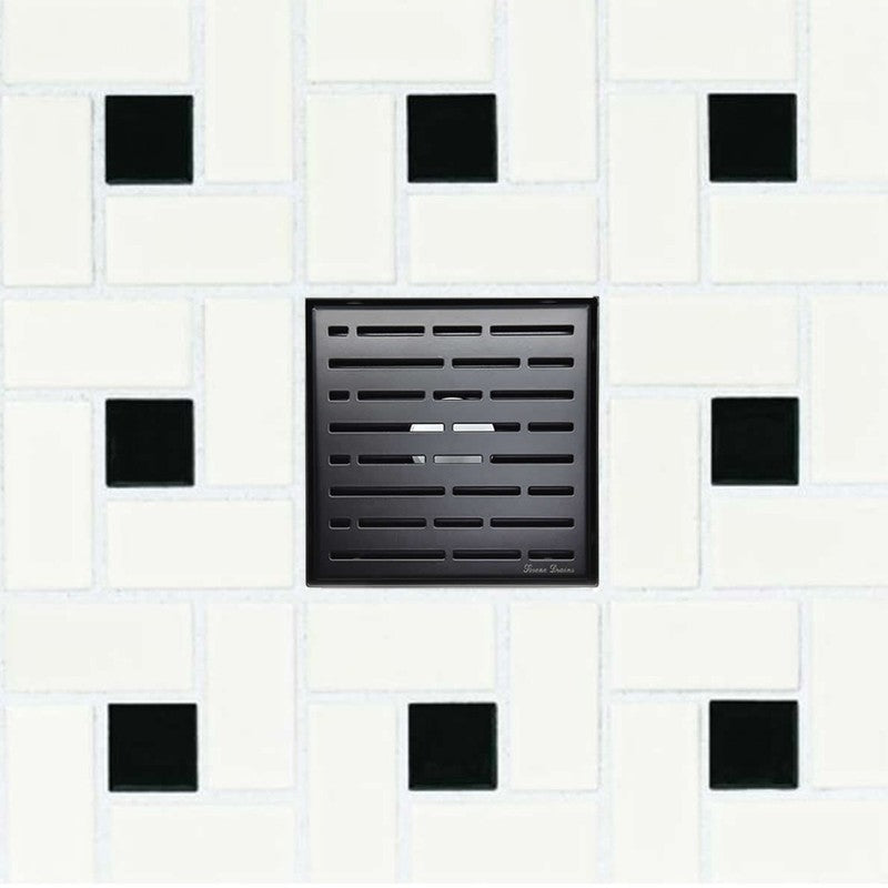 6 Inch Matte Black Square Shower Drain Cover
