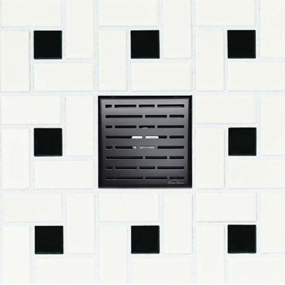 6 Inch Matte Black Square Shower Drain Cover
