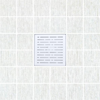 SereneDrains 6 Inch Square Matte White Shower Drain Cover