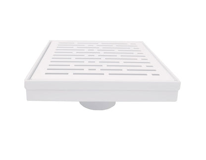 SereneDrains Square Matte White Shower Drain Cover
