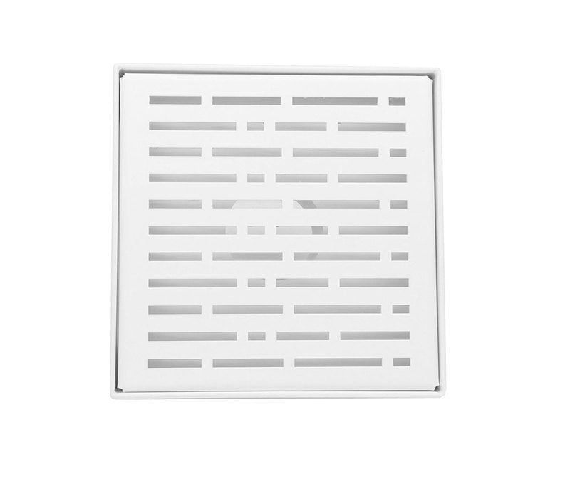 White 6 Square Drain Cover with Hair Trap and Base Flange Kit – Broken Lane Design
