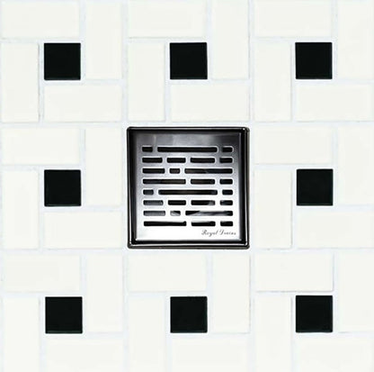 4 Inch Bathroom Floor Drain Kit, Polished Broken Lane Design