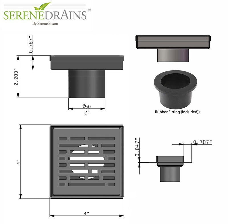4 Inch Brushed Shower Drain Kit with Hair Trap and Base Flange – Broken Lane Design