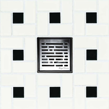 SereneDrains Square Shower Drain with ABS Horizontal Side Discharge Converter Kit