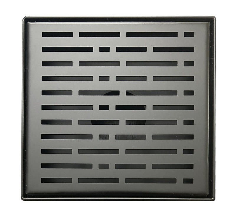 SereneDrains 6 Inch Matte Black Square Shower Drain Cover