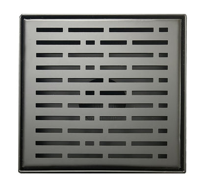 SereneDrains 6 Inch Matte Black Square Shower Drain Cover