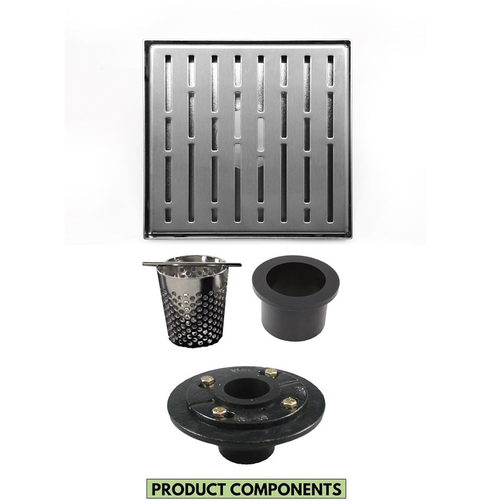 Best Shower Drains for Small Bathrooms, 6 Inch with Hair Trap and Drain Flange