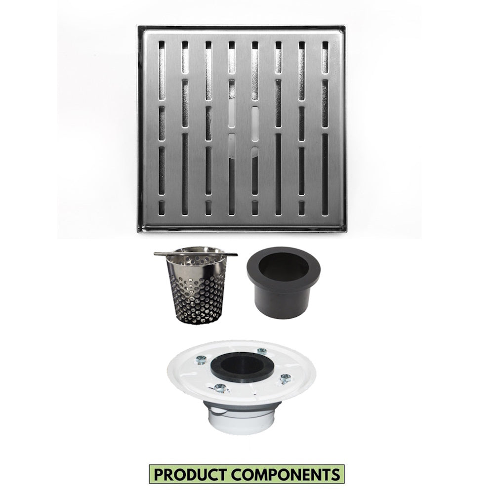 Best Shower Drains for Small Bathrooms, 6 Inch with Hair Trap and Drain Flange