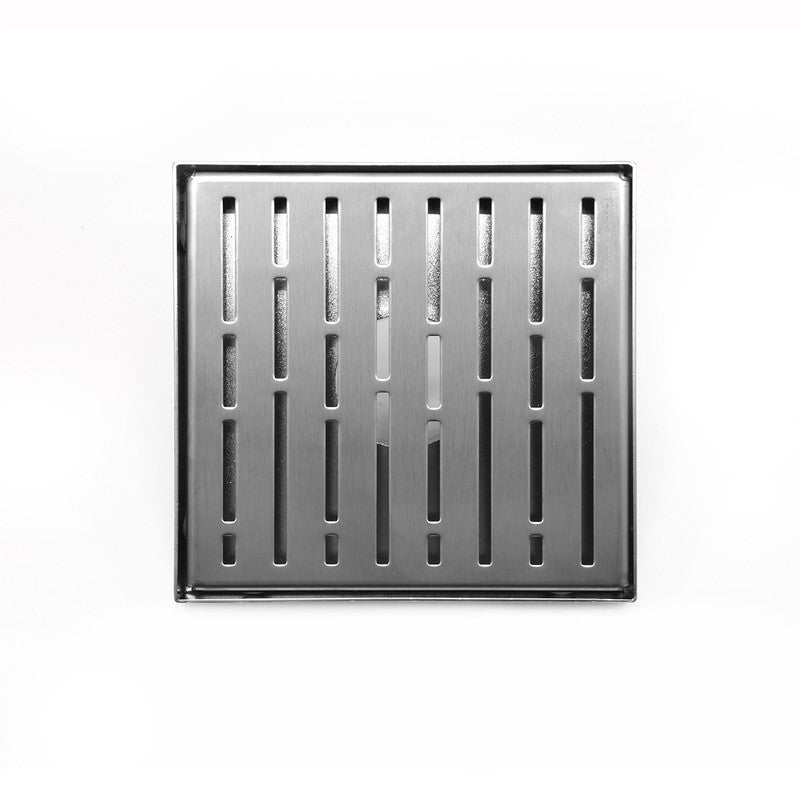 SereneDrains 6 Inch Square Shower Drain Cover, Brushed Nickel