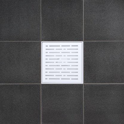 SereneDrains 6 Inch Square Matte White Shower Drain Cover