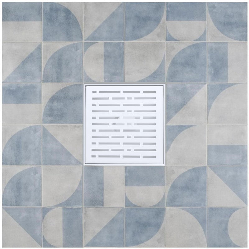 SereneDrains 6 Inch Square Matte White Shower Drain Cover