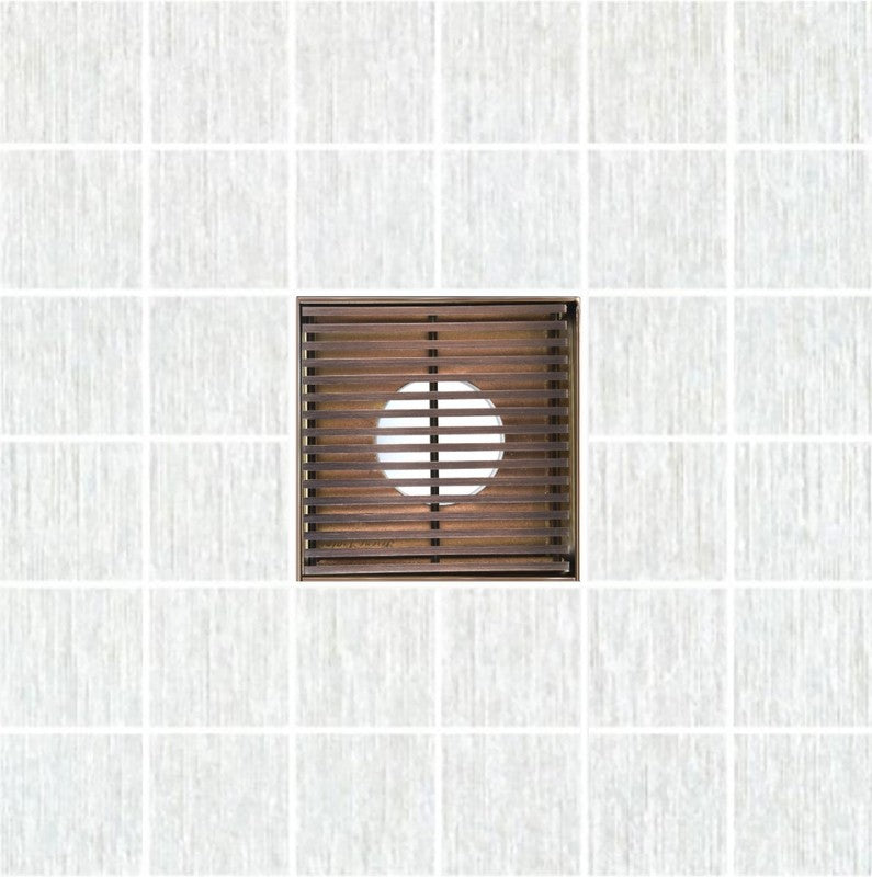 SereneDrains 4 Inch Square Shower Drain Oil Rubbed Bronze