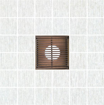 SereneDrains 4 Inch Square Shower Drain Oil Rubbed Bronze