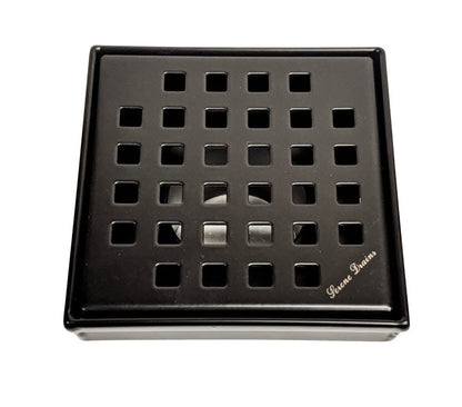 SereneDrains Black Square Shower Drain