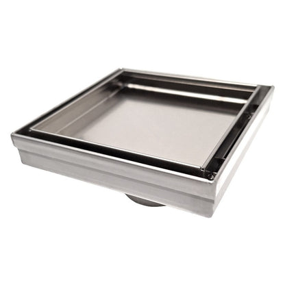 SereneDrains 5 Inch Square Tile-in Drain, Tile Floor Drain