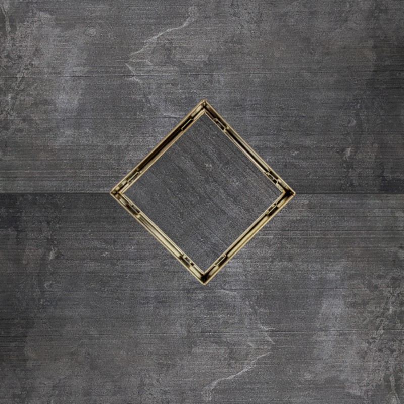 5 Inch Gold Tile Insert Shower Drain with Hair Trap and Drain Flange Kit