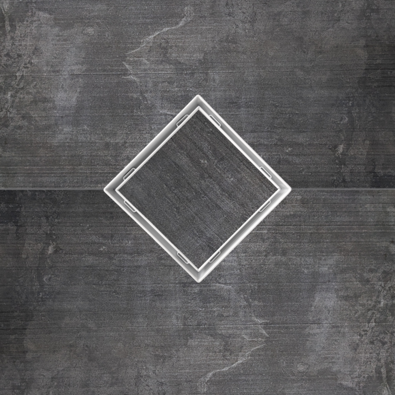 5 Inch White Tile-in Shower Drain with Hair Trap and Base Flange Kit