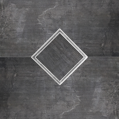 5 Inch White Tile-in Shower Drain with Hair Trap and Base Flange Kit