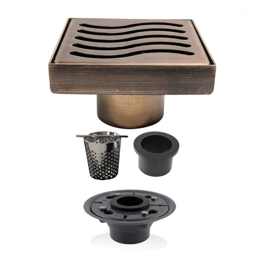 4 Inch Oil-rubbed Bronze Bathroom Drain with Hair Trap and Base Flange