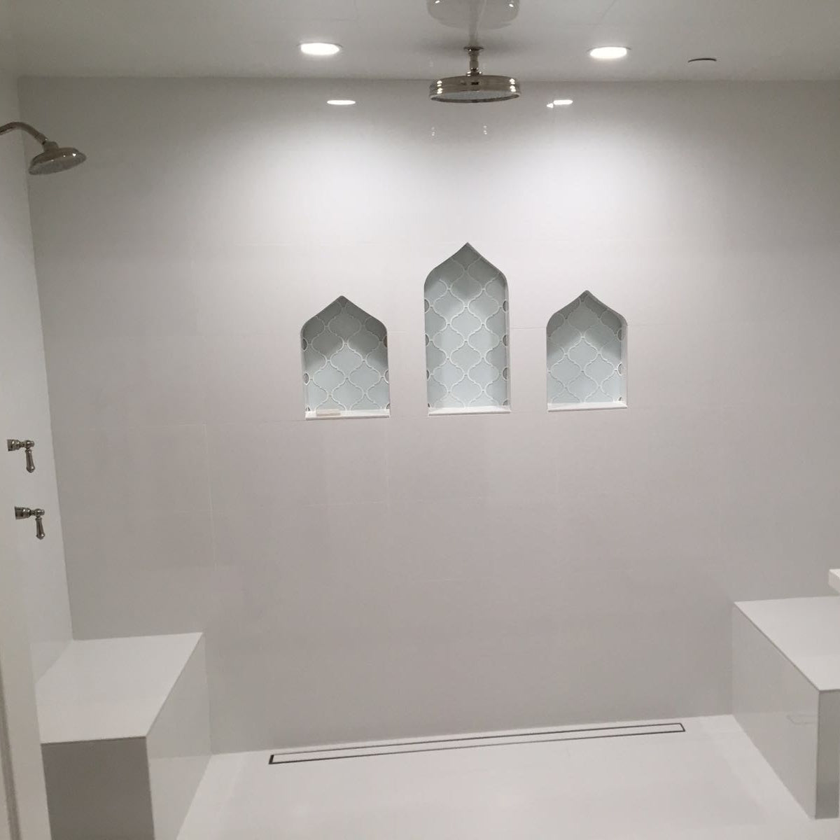 Tile Insert Linear Shower Drain, Brushed Stainless Steel, Tile-In Modern Linear Drain