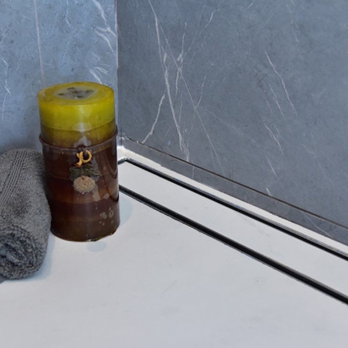 SereneDrains Brushed Stainless Steel, Tile-In Modern Linear Drain