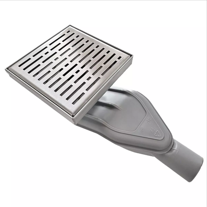 SereneDrains WOW Drain™ Horizontal Side Discharge Outlet with Square Shower Drain Kit