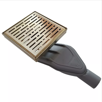 SereneDrains WOW Drain™ Horizontal Side Discharge Outlet with Square Shower Drain Kit