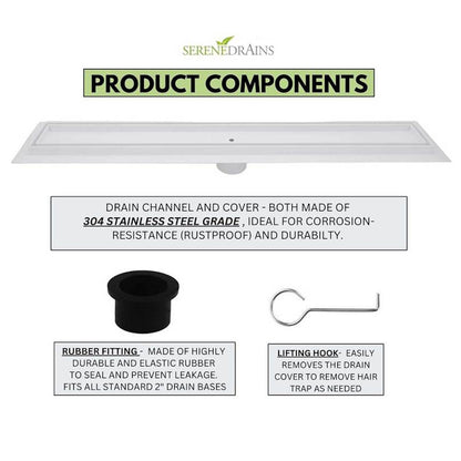 SereneDrains Side Discharge Vertical-to-Horizontal Converter with Tile Insert Linear Drain Kit