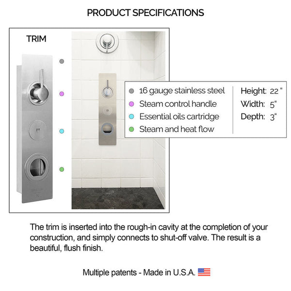 Shower Steam Spa System, Serene Steam Shower Solar Flare Revive White