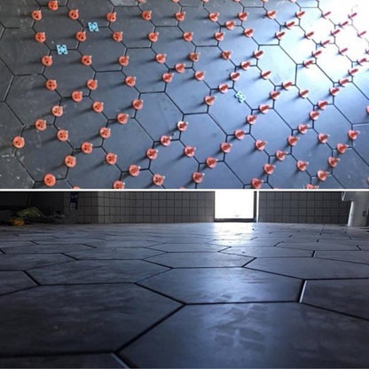 Tile Spacers and Leveling System for Offset Staggered Tile Pattern – 250-Piece Kit