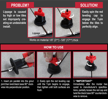 Spin Doctor Level Head Reusable Tile Leveling System