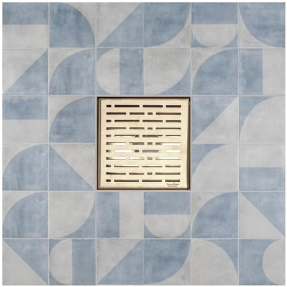 SereneDrains 6 Inch Square Gold Shower Drain Cover