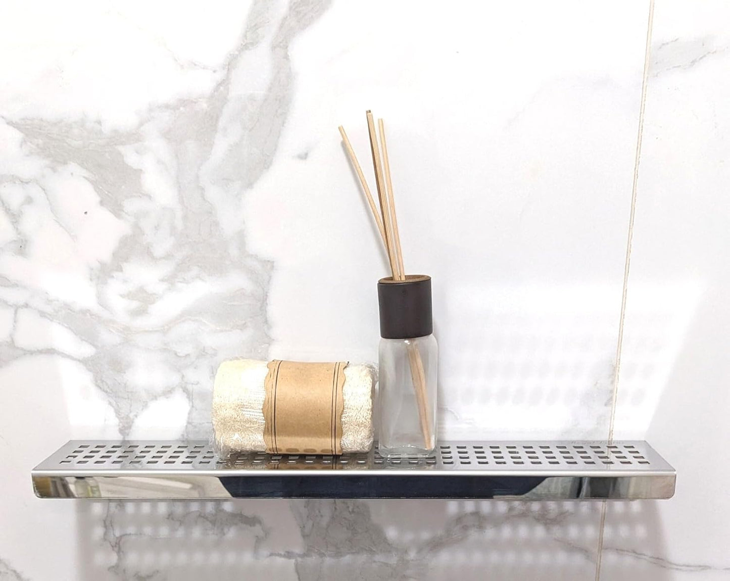 12 Inch Matte Black Stainless Steel Wall-Mounted Shower Shelf