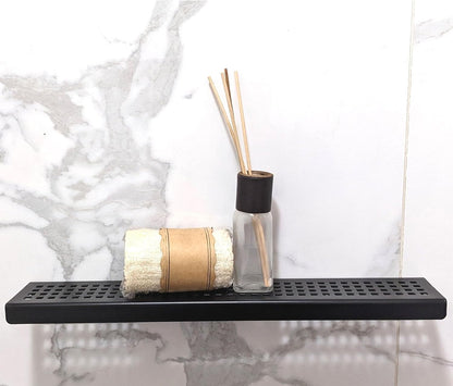 12 Inch Matte Black Stainless Steel Wall-Mounted Shower Shelf