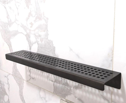 12 Inch Matte Black Stainless Steel Wall-Mounted Shower Shelf