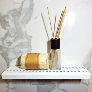 12 Inch Matte White Stainless Steel Wall-Mounted Shower Shelf