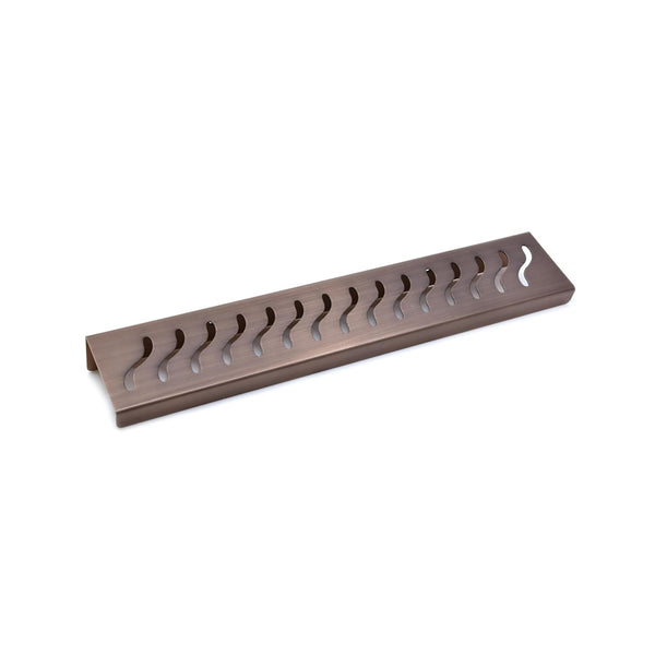 16 Inch Dark Bronze Stainless Steel Wall-Mounted Shower Shelf - Wave Design