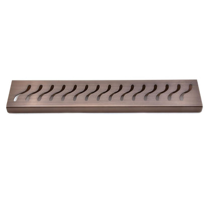 12 Inch Oil Rubbed Bronze Stainless Steel Wall-Mounted Shower Shelf - Wave Design