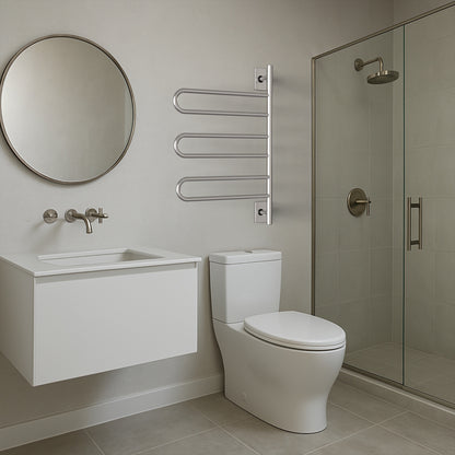 Amba Swivel SL3 Heated Towel Rack – Rotating Bars Towel Warmer, Plug-In/Hardwired Combo